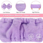 Shintop Spa Headband, Soft Makeup Headband with Cute Bow Elastic Face Wash Hairband for Skincare Facial Mask Showers（Purple）