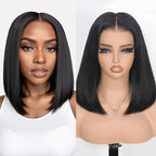210% Density Lace Frontal Bob Wig Human Hair 12A Brazilian Virgin 9x6 Glueless Wigs Human Hair Pre Plucked Pre Cut HD Transparent Lace Wigs 12 Inch