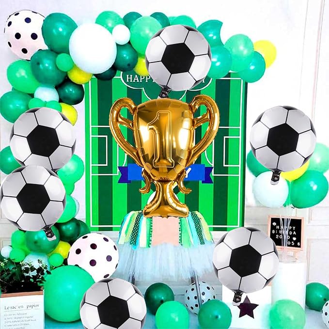 Soccer Party Balloons Set, 32 Inch Champion Trophy Mylar Foil Balloon and 6pcs - Image 7