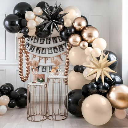 Sand White Black Gold Balloon Arch Kit, Balloon Garland - Image 4