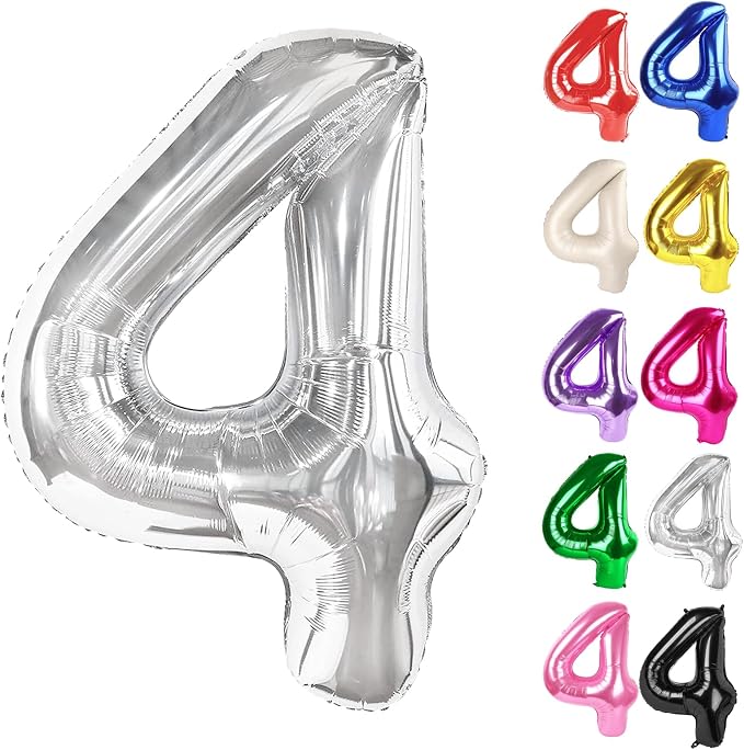 Sliver Number 4 Balloon 40 Inch by IWERP
