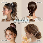 Zenssia Silk Scrunchies for Hair, Mulberry Silk Hair Ties for Women and Girls, No Damage Elastic Ponytail Holders（Black, Champagne, Light Plum）