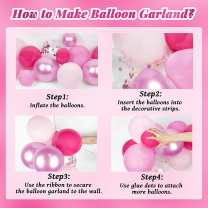 147pcs Pink Balloon Garland Arch Kit - Image 3
