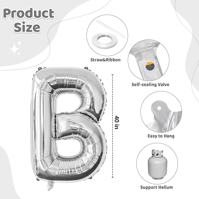BRIDE Balloons Bachelorette, 40 Inch Foil Mylar, Helium-fillable, - Image 2