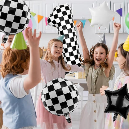 40 Inch Checkered Number Balloons 1 Black and White Foil Balloon - Image 7