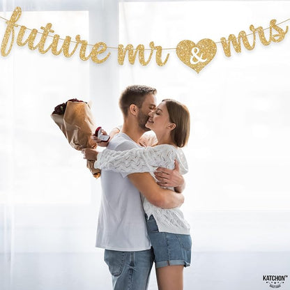 KatchOn Glitter Future Mr & Mrs Banner 10 Ft Bachelorette Party Decorations | - Image 8