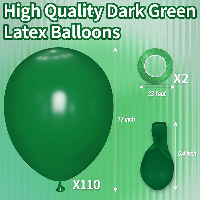 Dark Green Balloon 12 Inch - Image 5