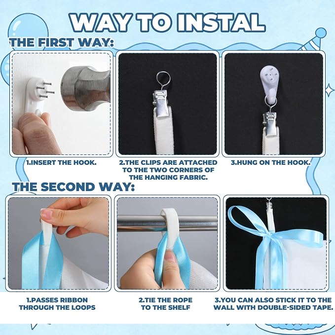 Tingjoo 27 × 78 Inch Happy Birthday Fabric Banner Long Birthday Party - Image 3
