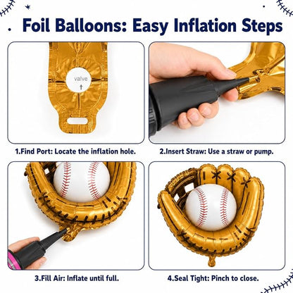 Baseball Balloons, 12 Inch Navy Blue Red White Light Dusty Blue Balloons - Image 3