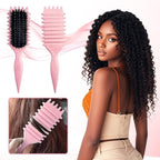 Curly Hair Brush,Curl Defining Brush Boar Bristle Hair Brush for Combing and Shaping,Reduce Pulling and Curl Separation For Defined Curls(pink)