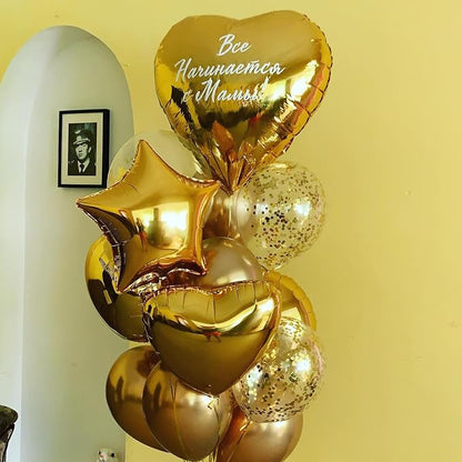 Gold Heart Foil Balloons - Image 4