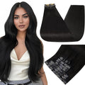 Full Shine Black Hair Extension Clip ins 20 Inch Seamless Human Hair Clip in Extensions for Black Woman Black Clip ins Hair Extension Straight Hair 8 PCS 120 G