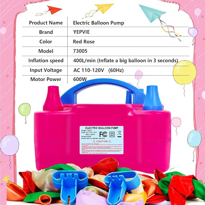 Electric Balloon Pump, Portable 2 Modes Balloon Blower Machine - Image 5