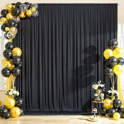 30ftx12ft Wrinkle Free Black Backdrop Curtains - Image 8