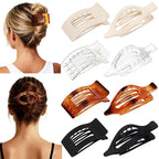 8Pcs French Flat Hair Clips for Women 2 Styles Claw Clips for Girls Matte Flat Hair Claw Clips for Thin and Thick Hair Large Non-slip Strong Hold Hair Accessories for Women (Transparent)