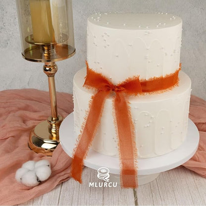 Terracotta Chiffon Ribbon Fall Ribbon 1 Inch x 3Yds Burnt - Image 5