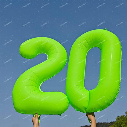 40IN Fluorescent Green Number 4 Balloons Glow In The Dark Green Balloon | - Image 4