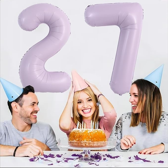 TONIFUL 40 Inch Pastel Purple Number 2 Balloon – Big Lilac Mylar Foil Number - Image 6