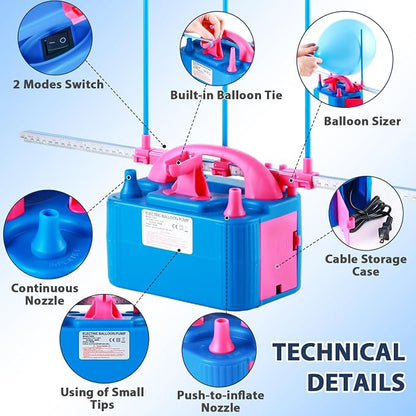 Party Zealot Electric Balloon Inflator Dual Nozzles - Image 8