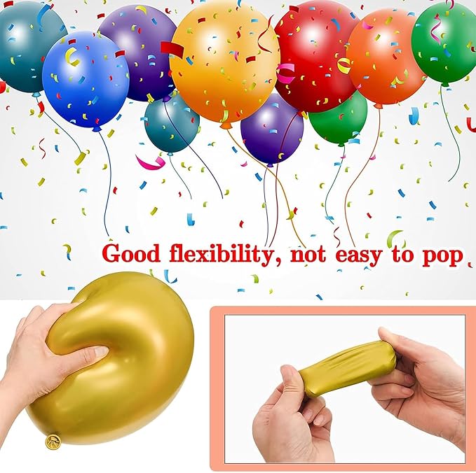 68Pcs Black White Gold Balloons - Image 3