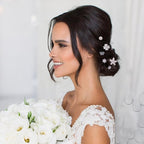 CUBACO 42PCS Wedding Hair Accessories Pins for Women,silver Pearl Flower Rhinestone Hair Clip Bridal Pins Decorative for Brides Bridesmaids, Gift for Girls