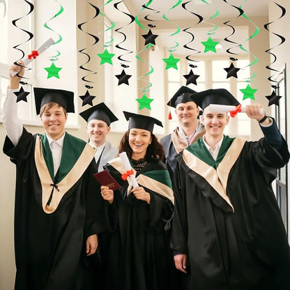 BEISHIDA Green Black Silver Stars Hanging Swirls Graduation Hanging Ornament - Image 4