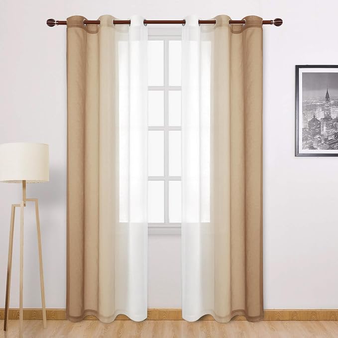 DWCN Taupe Ombre Sheer Curtains by DWCN