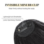 BOGSEA Clip in Bangs Real Human Hair Bangs Hair Clip with Temples Hairpieces for Women Natural Looking Fringe Hair Extension for Daily Wear(Wispy Bangs, Black Bangs)