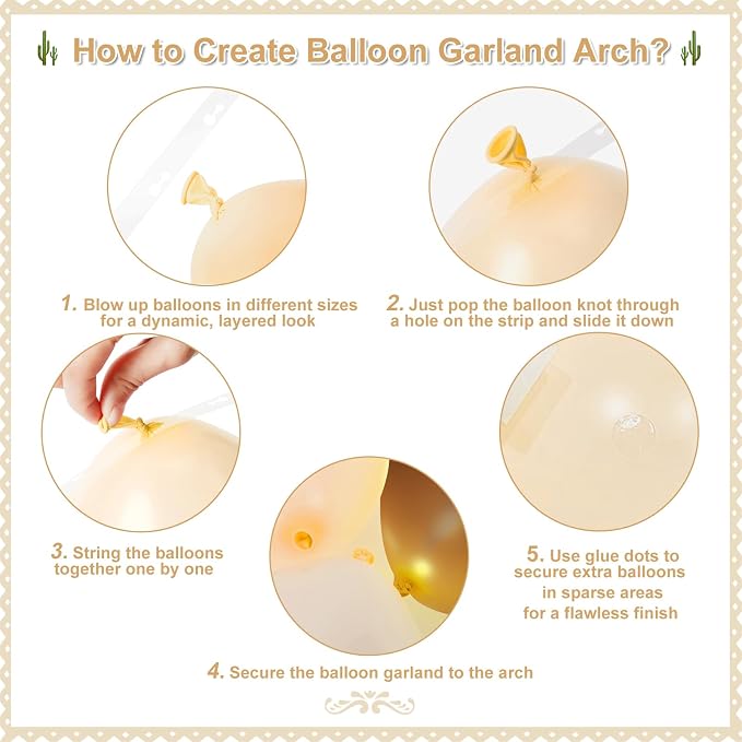 CROSSFINGERS Brown White Balloon Garland Arch Kit - Image 7