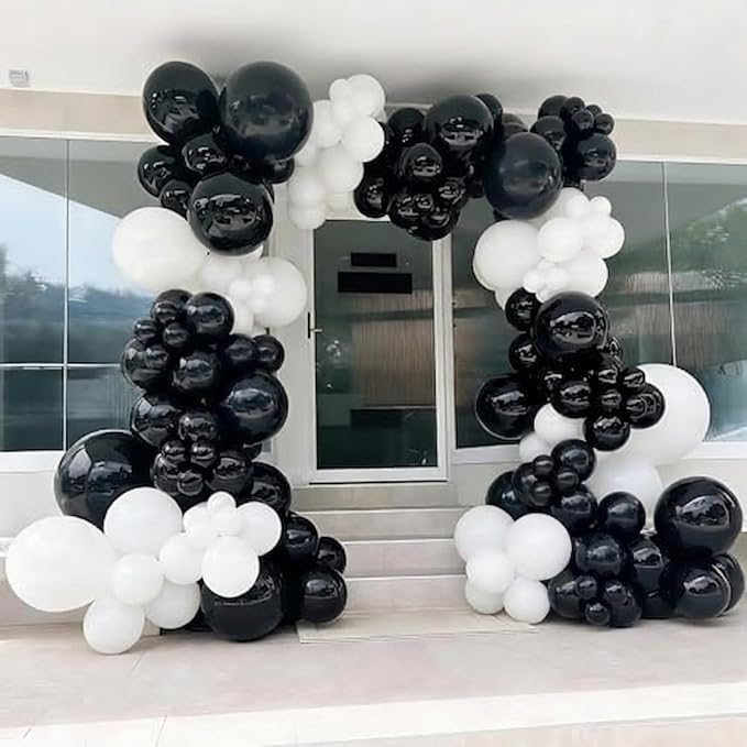 YMSZ Black and White Balloons Arch Kit - Image 6