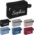 Personalized Toiletry Bag for Men, Embroidered Name Mens Toiletry Travel Bag, Waterproof Canvas Shaving Bag with Large Capacity, Custom Men Hanging Toiletries Bag for Traveling (Black)
