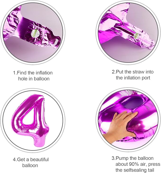 Number Balloons 40 Inch Rose Purple 5 Balloon - Image 6