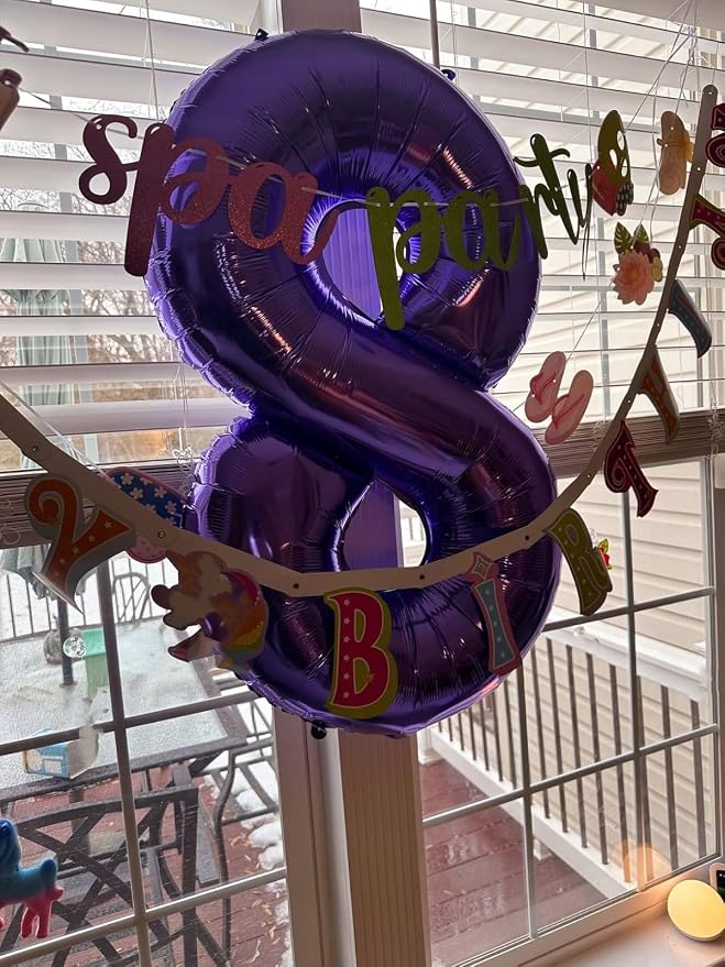 Number Balloons 8 Balloon 40 inch Purple - Image 4