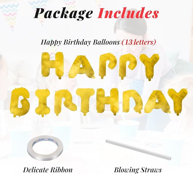 CARGEN 16in Happy Birthday Balloons Banner - Image 9