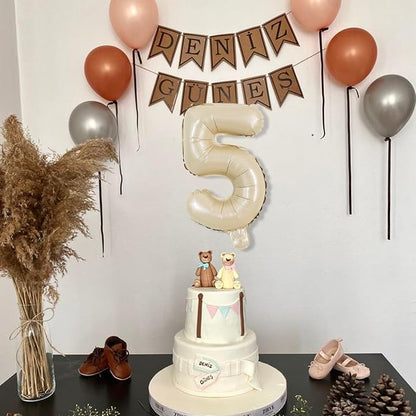 TONIFUL Number Balloon 16 Inch 10 Pcs Caramel 0-9 Birthday Number Balloons | - Image 6