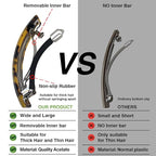 Large French Barrettes for Women Fine Thick Hair, Classic Tortoise Shell Hair Clips Wide Curved Celluloid Ponytail Holder Clamp Fashion Hair Accessories Automatic Clasp Hairgrips 3 Pack