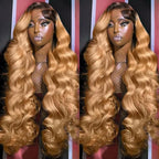 Honey Blonde Lace Front Wigs Human Hair 13x6 Ombre HD Transparent Lace Frontal Wig 12A Body Wave 1B/27 Highlight Lace Front Wigs Glueless Human Hair Wigs for Women Pre Plucked with Baby Hair