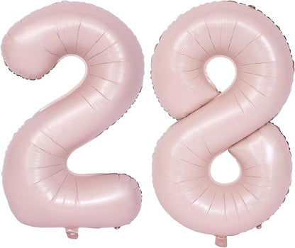 40 In Matte Pink Number Balloons Helium Foil Mylar Balloon Party Digital 28 | by Exquisitehighqualitypartydecorationstomeetyoureveryneed%EF%BC%81