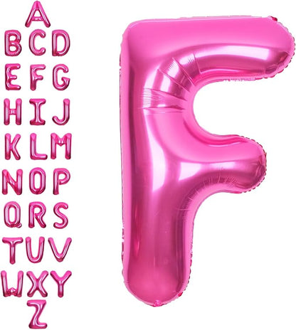 SUWEN 40 Inch Hot Pink Large F Letter Balloons Big Foil Helium Letter A-Z | by SUWEN