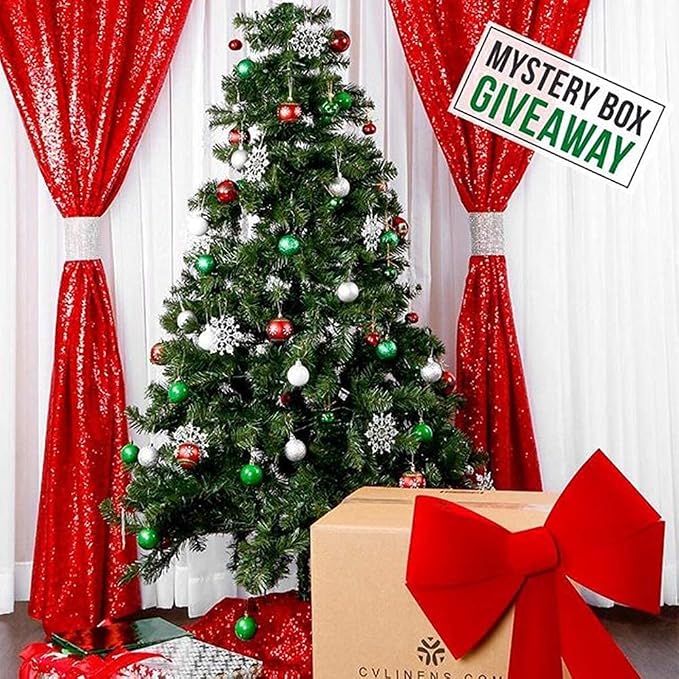 Eternal Beauty Red Sequin Backdrop Curtains, 2 Panels 2x8FT | 3mm Sparkle - Image 5