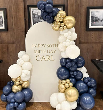 Navy Blue and Gold Balloons Arch Kit - Image 6