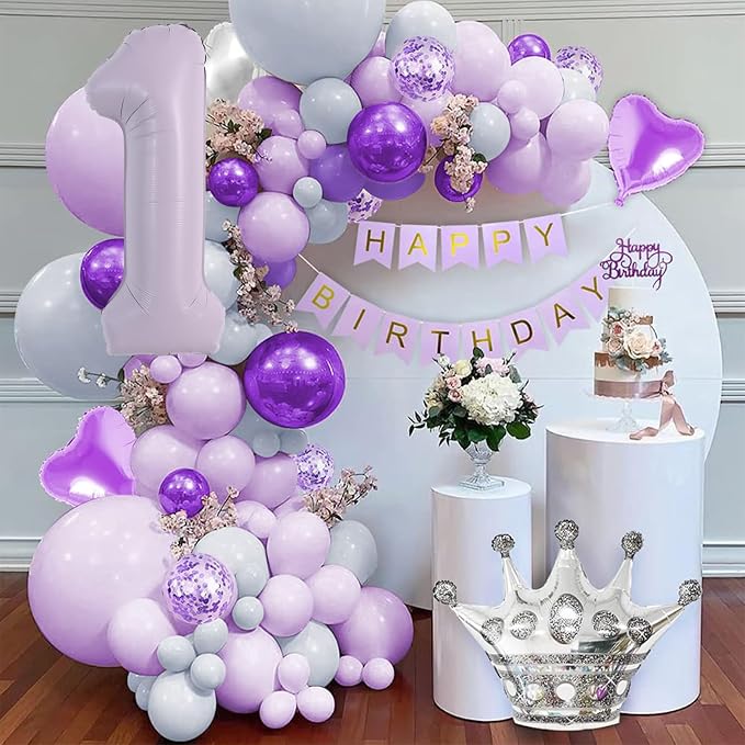 TONIFUL 40 Inch Pastel Purple Number 1 Balloon – Big Lilac Mylar Foil Number - Image 6