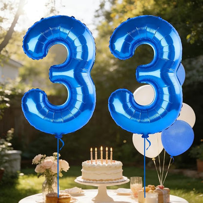 40 Inch Number 33 Balloons for 33rd Birthday Party Decorations, 0-100 Dark Blue - Image 3