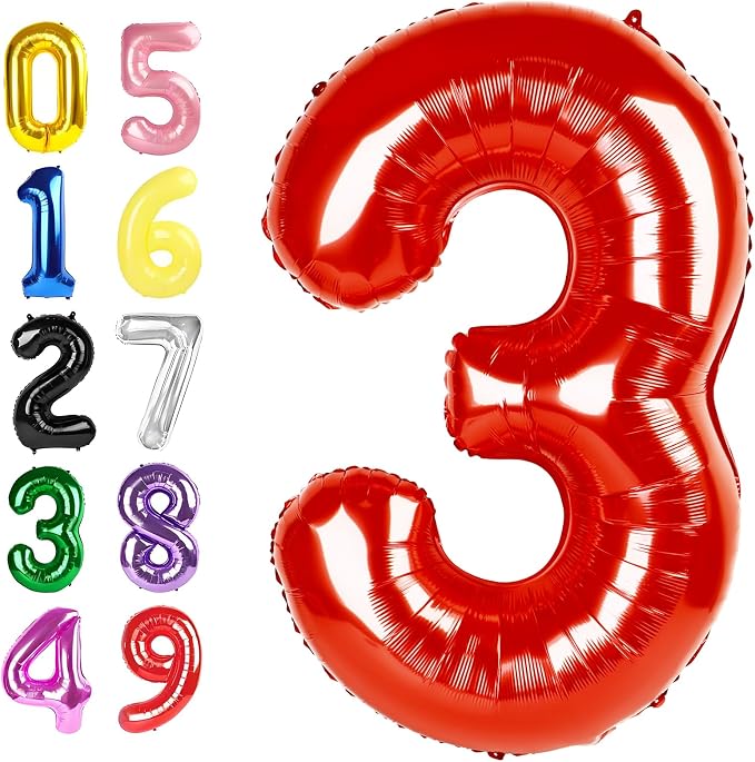 Number Balloons 40 Inch Red 2 Balloon by Argthjy