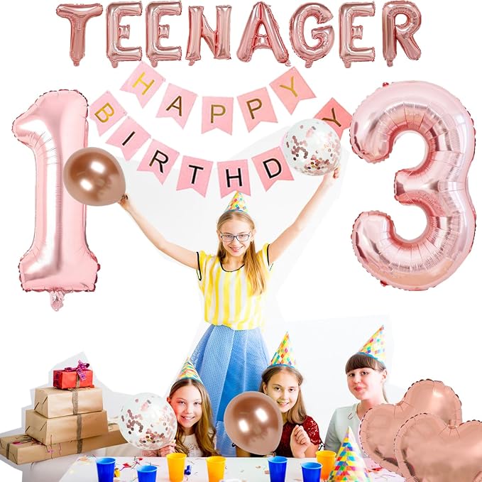 13th Birthday Party Decoration OMG UR A Teenager Birthday Balloons | Thirteen - Image 4