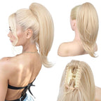 Ponytail Extension – 16” Claw Clip in Ponytail Hair Extensions Natural Soft Synthetic High Pony Tail Hairpieces for Women (Light Blonde, 16inch)