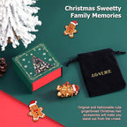 Original Italian Designed Mini Hair Claw Clips for Women- CHRISTMAS Gingerbread Men, Premium Acetate Small Claw, Non Slip Cute Hair Clips for Women with Gift Box