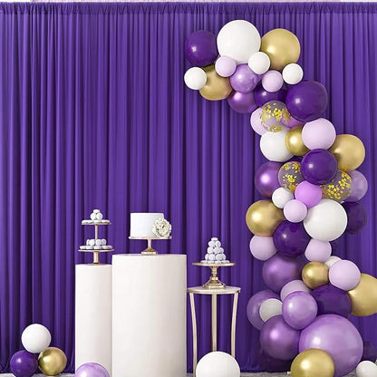 10x8 ft Wrinkle Free Purple Backdrop Curtains - Image 7