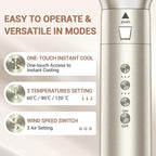 8-in-1 Dual Voltage Hot Air Styler & Hair Dryer Brush with Straightener & Curler Attachments, 110,000 RPM Ionic Fast Drying for Frizz-Free Styling, Includes Travel Bag