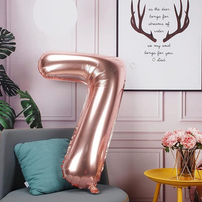 Jonhamwelbor 17 Number Balloons Rose Gold Big Giant Jumbo Number 17 or 71 Foil - Image 5